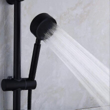 Shower Head with Hose And Hand Shower 80mm Diameter with 1.5m Stainless Steel Shower Hose Water Saving And High Pressure Hand Shower Black