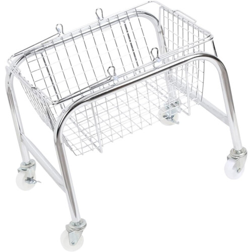 Hand Storage Basket Durable Portable Storage Basket With Plastic Rolling Wheel Anti Rust Sturdy Structure Dormitory Use 1
