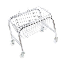 Hand Storage Basket Durable Portable Storage Basket With Plastic Rolling Wheel Anti Rust Sturdy Structure Dormitory Use