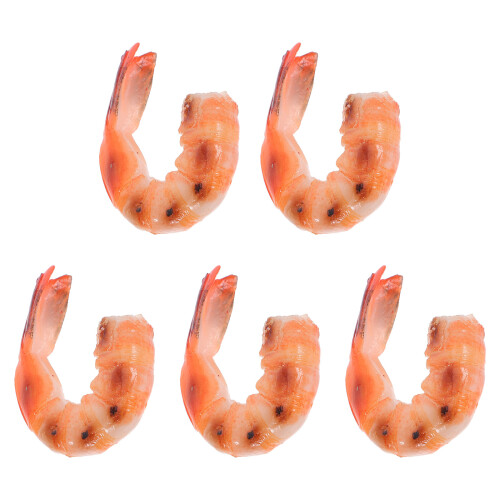 25Pcs Durable PVC Simulated Cooked Shrimp for Display Use 1