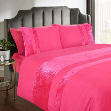 (Red, Double) Luxury CRUSH Velvet Duvet Cover with Pillow Case Bedding Set - Elegant Comfort for Your Bedroom sets comfy bed duvetcoverset hotel