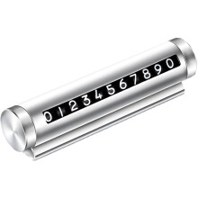 Temporary Car Parking Card Number Plate, Universal Rotation, Silver, Universal Fit Car Stop Accessories
