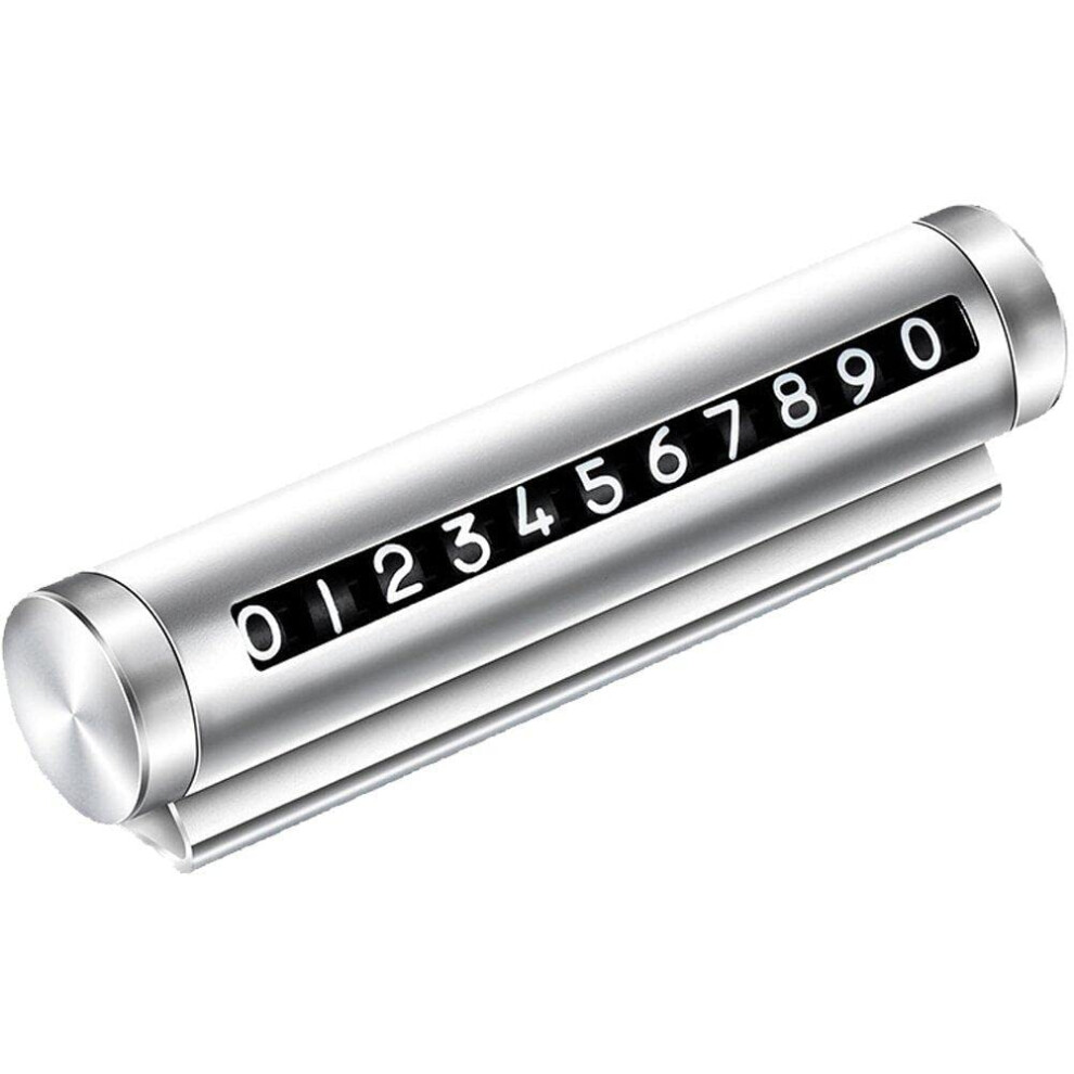 Temporary Car Parking Card Number Plate, Universal Rotation, Universal Fit Car Stop Accessories Silver 9393856858477