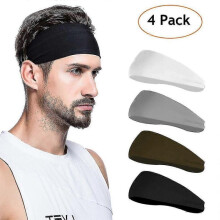 Mens Headband (4 Pack), Mens Sweatband & Sports Headband