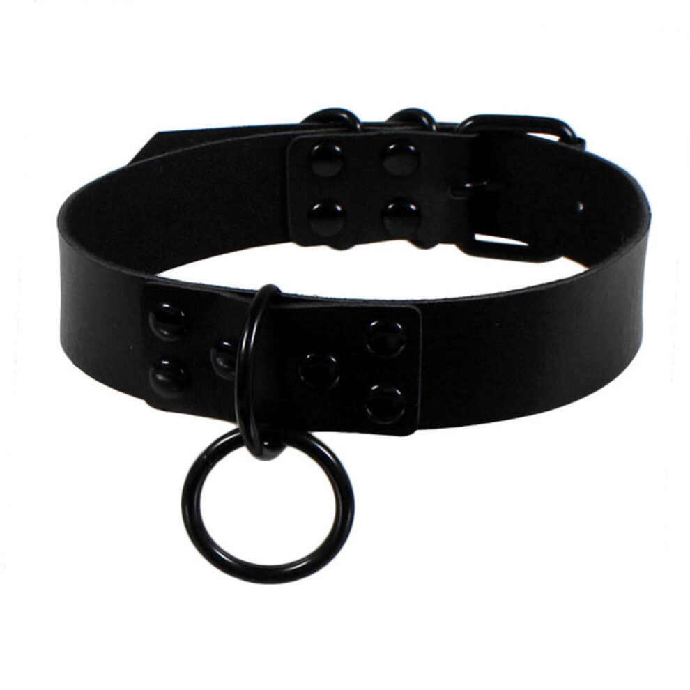 Bondage Necklace Unisex PU Leather Rope Chain Rivet Punk Gothic Jewelry Black
