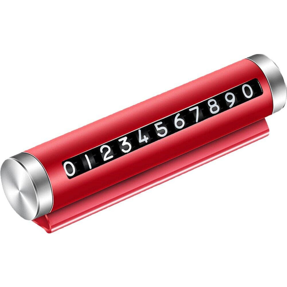 Parking Number Plate Temporary Car Parking Card, Universal Rotating Metal Plate, Car Stop Decor, Phone Number Plate Red 9354506836801