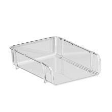 Transparent Desktop Organizer, Stackable Plastic Files Shelf 26.5x33.2x8.5cm