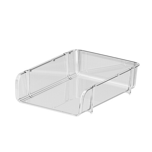 Transparent Desktop Organizer, Stackable Plastic Files Shelf 26.5x33.2x8.5cm 2