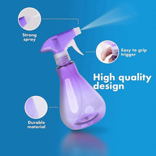 Water Spray Bottles (2 Pack) 500ml  Empty Plastic Mist Liquid Sprayers | Reusable & Refillable (Blue & Purple) 2