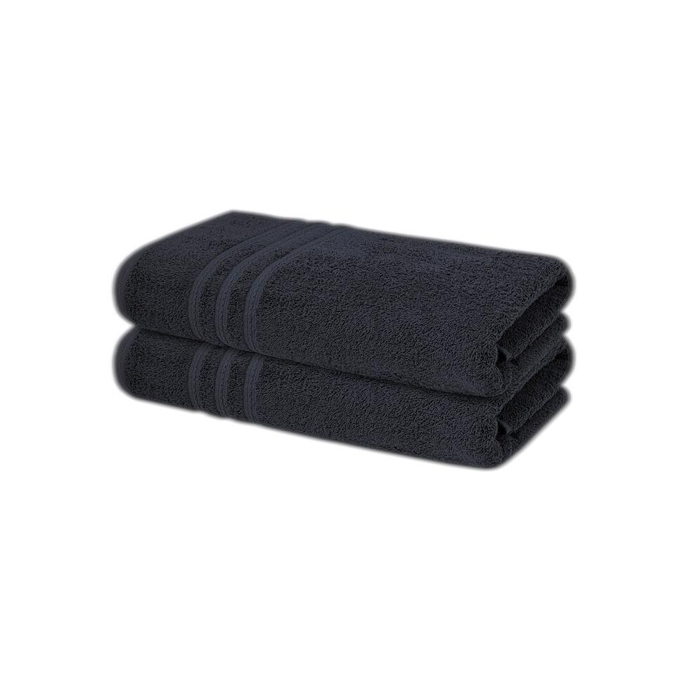 (BLACK) 2X Super Jumbo Bath Sheets (Pack of Two)- Big Bath Towels 90X190cm (Approx) 100% COTTON TOWELS SOFT AND ABSORBENT Yarn Extra Large Size Bath-image-OPC-PKMXPSH-NEW