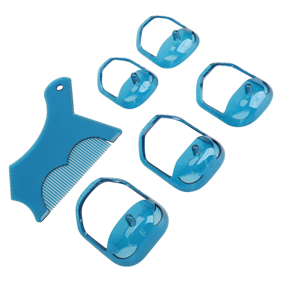 Blue Beard Shaping Styling Tool With Comb Â 5 Sizes Mustache Grooming Kit