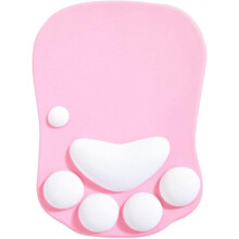 Cat Paw Mouse Pad, Ergonomic Mouse Pad, Mouse Mat with Wrist Support, Silicone Gel Mouse Pad, Cute Mouse PadPink & White