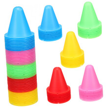 Training Marker Cones 50 Pcs Multi Color Base Safe Rounded Edges For Soccer Practice Roller Skating And Agility Drills