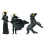 6 pcs samurai statue decor incense holder black 1