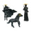 6 pcs samurai statue decor incense holder black 3