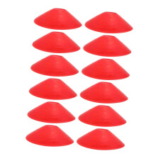 Football Training Cones 12Pcs Multi Function Agility Disc Markers Bright Red Durable Soccer Drills Equipment Athletes