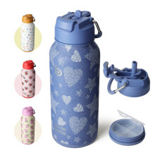 (DenimBeats) BOTTLE BOTTLE Insulated Water Bottle 950ml(32oz) Stainless Steel Sports Water Bottles with Straw Dual use Lid Drink Flask Design for Gym wit