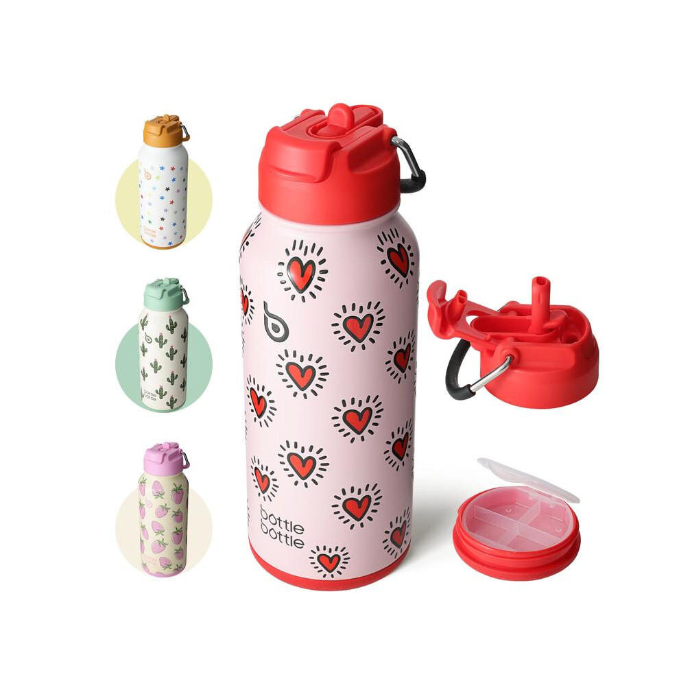 (Heart Beats) Bottle Bottle Insulated Water Bottle 950Ml(32Oz) Stainless Steel Sports Water Bottles With Straw Dual Use Lid Drink Flask Design For Gym Not,Specified