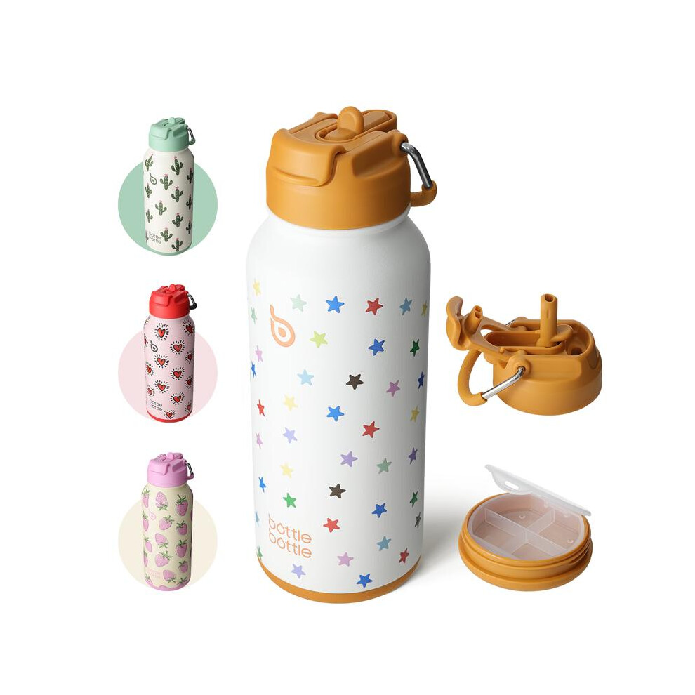 (Stellar Pop) Bottle Bottle Insulated Water Bottle 950Ml(32Oz) Stainless Steel Sports Water Bottles With Straw Dual Use Lid Drink Flask Design For Gym Not,Specified