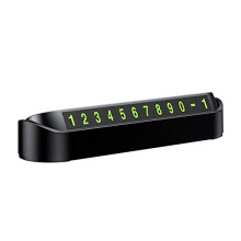 Temporary Parking Card For Cars, Phone Number Plate, Black Color, Car Park Stop Accessory