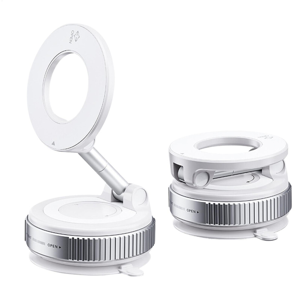 Magnetic Vacuum Suction Holder 360 Degree Adjustable Car Dashboard Phone Holder 2800Gf White 9354506837495