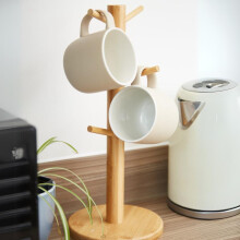 (Default) Mug Tree For 6 Mugs Coffee Tea Cup Storage Eco Friendly Bamboo Plain Essential Kitchen Organiser Lightweight Decor Racks Ceramic