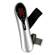 Luggage Scale Portable Digital Weighing Suitcase Hanging Scale with LED Backlit 110 lb/ 50KG Tare Function for Travel Luggage Silver