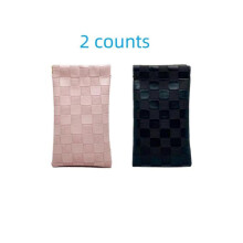 (Black + Pink, 2 Counts) Portable Sunglasses Storage Bag, 2 Counts PU Leather Sunglasses Automatic Closed Case, Sunglasses Organizer for Outdoor Sports
