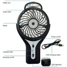 Intsun Mini Handheld Usb Misting Fan with Personal Cooling Mist Humidifier Rechargeable Portable Mini Misting Cooling Fan Black