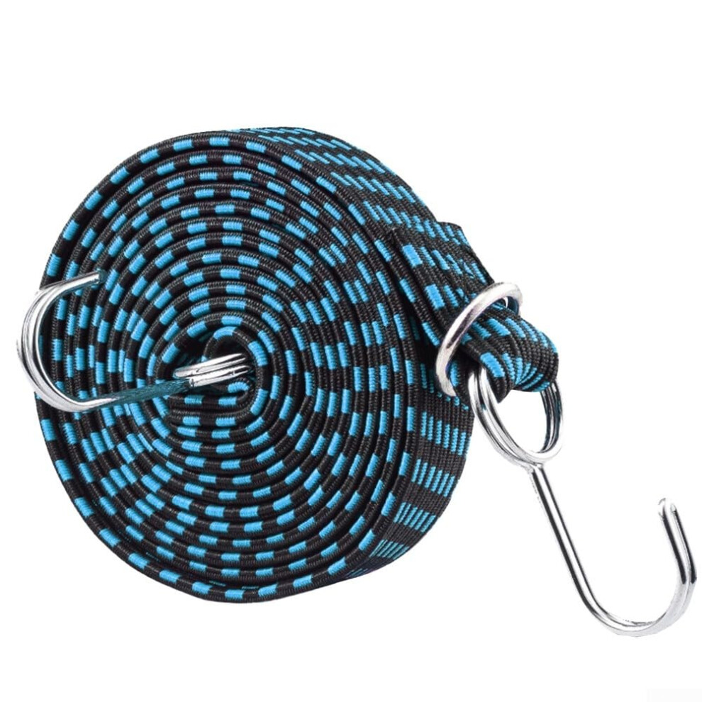 Sturdy 4M Cargo Tensioning Rope Elastic Design With Secure Metal Buckle For Transportation And Black/Blue 9393856860920