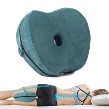 Leg Pillow Memory Foam Knee Pillow With Strap For Side Sleepers L Size Leg Support Cushion Removable Washable Cover