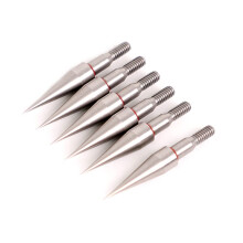 Stainless Steel Screw Thread Arrow Tip For 7.4 mm OD Shafts, 100-Grain Target Field Point Archery (6 Pcs)