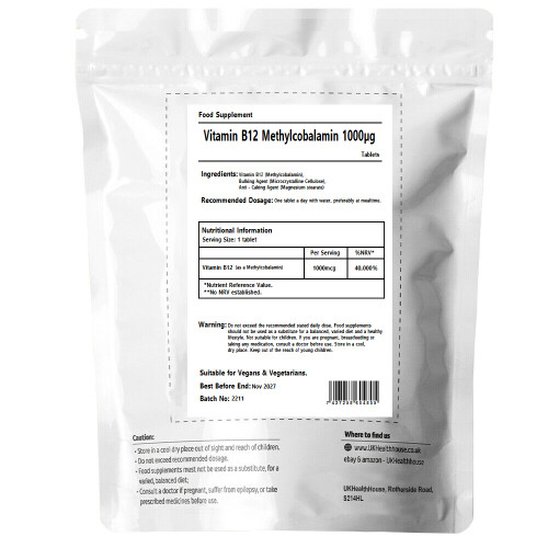Vitamin B12 Methylcobalamin 1000mcg - 90 Tablets - Reduces Tiredness 1