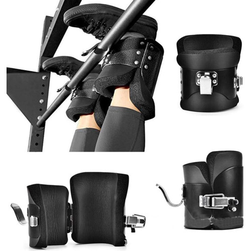 Inversion Boots 150 Kg Weight Capacity With Comfortable Padded Sides And Hooks Black For Effective Abs Workouts 1