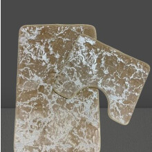 (Mink Silver) Marble Bathroom Rug Set 2 Pcs, Super Soft Absorbent Bathroom Floor Mats, Shower Mats, Soft Non-Slip Mats Black Gold