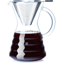 with Permanent Stainless Filter 8 Cup, Thickened Heat-Resistant Borosilicate Glass Dripper Coffee Brewer, Stovetop Safe