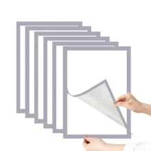 (Silver, 6 Counts/set) 6pcs/set Magnetic Picture Frame, Wall Mounted Photo Frame, Punch Free Photo Frame for Home Decor