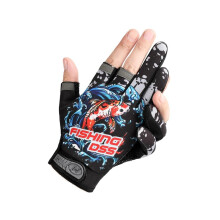 Three Finger Fishing Gloves, Breathable Non-Slip Sea Fishing And Catching Gloves, One Size Black