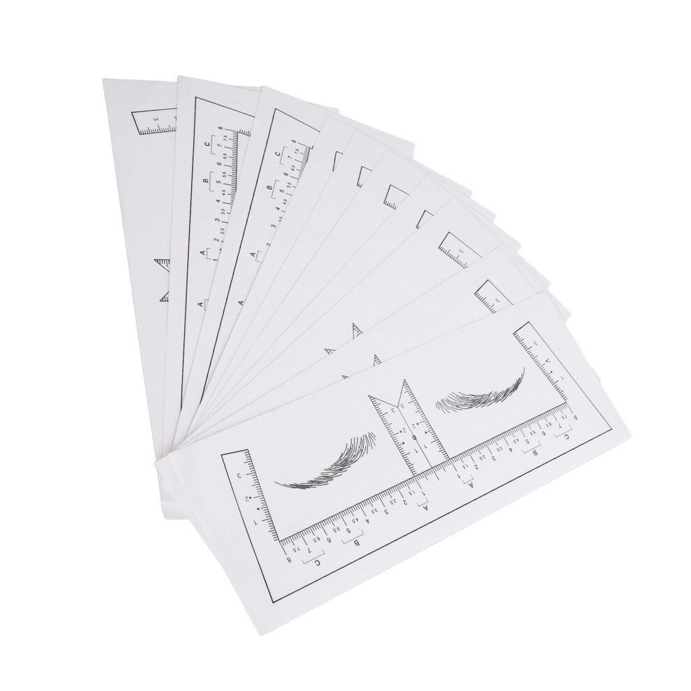 100PCS Transparent Eyebrow Ruler Stencils for Makeup, 19x6.2cm