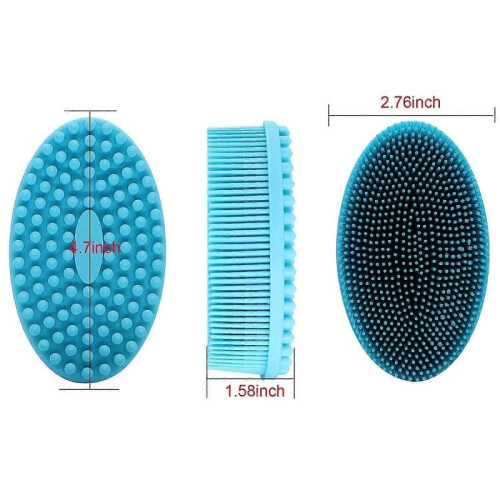 Silicone Body Scrubber Exfoliating Bath Body Brush for Shower 2 Pack 1