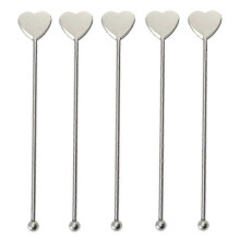 10 Pcs Stainless Steel Sticks Coffee Stick Wine Stirrers Cocktail Sticks Swizzle Stick for Cocktail Party, Barbeque Snacks