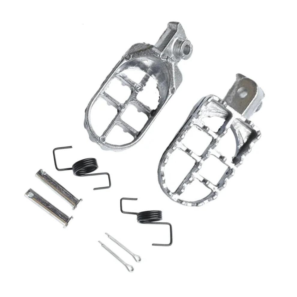 Pedals Footpegs For Yamaha Pw50 Pw80 Tw200 Dirt Pit Bike, Motorcycle Foot Pegs, Foot Rests, Silver 9393856862320