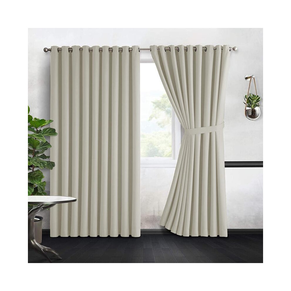 (Cream, 66" x 84") Ready Made Blackout Eyelet Curtains â 99% Light Blocking, Thermal Insulated, Noise Reducing, Energy Efficient, Window and Door Dr-image-OPC-PKMYCPH-NEW