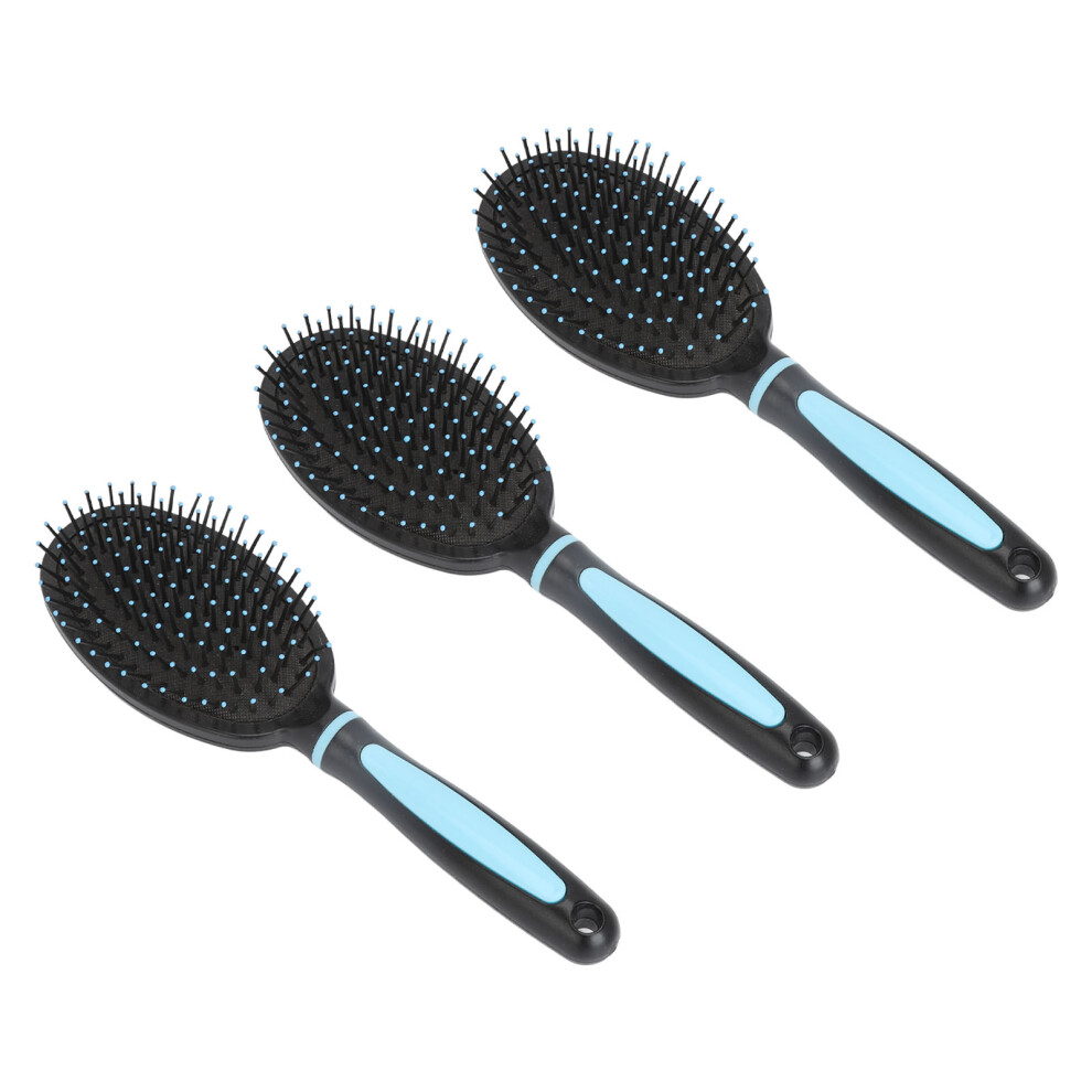 3Pcs Paddle Hair Brush Set Oval Shape ABS Soft Comb Teeth for Wet & Dry Hair