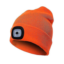 Led Beanie Hat with Light Knit Cap Hands Free 4 Led Headlight Cap Winter Knit Night Light Hat Unisex