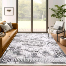 (Marble Silver, 80x120cm) Premium Rug Collection – Marble, Persian & Geometric Anti-Slip, Machine Washable Home Decor