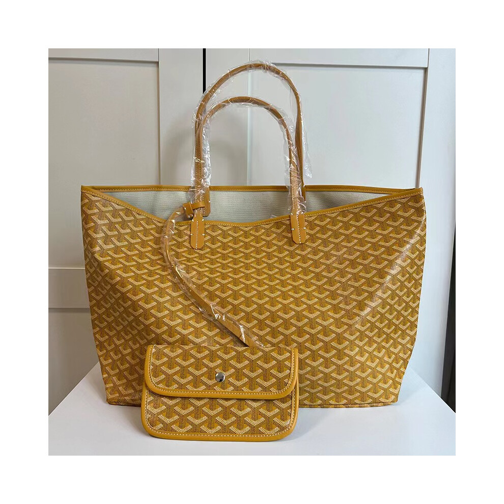 (, M) Stylish Open-Top Tote Bag With Matching Purse, Large Capacity Tote Mother Bag Shopper Bag For Work, Uni & Everyday Use, Gift For Women Yellow