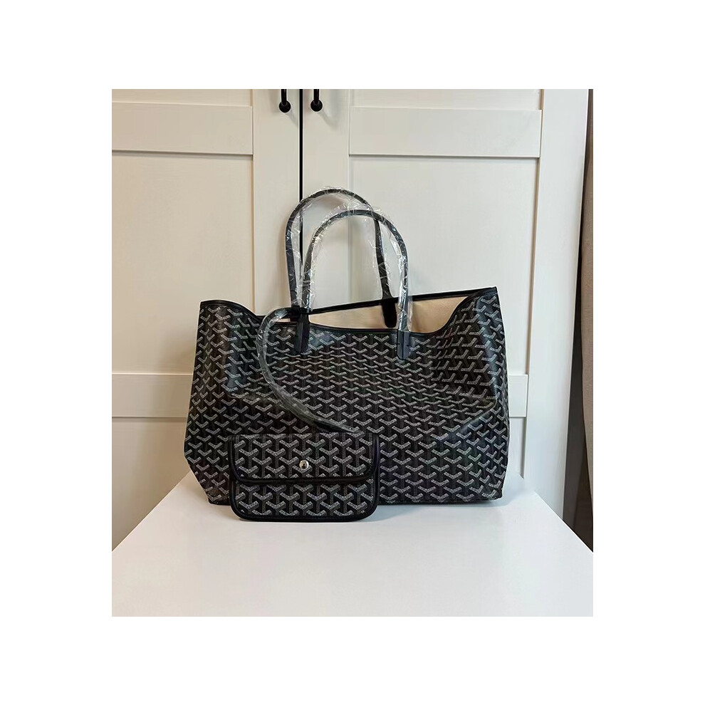 (, L) Stylish Open-Top Tote Bag With Matching Purse, Large Capacity Tote Mother Bag Shopper Bag For Work, Uni & Everyday Use, Gift For Women Black