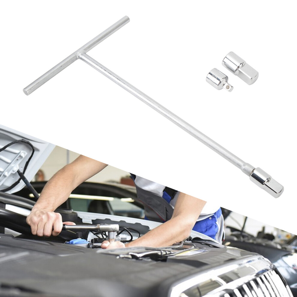 3/8In Drive T Handle Wrench Chrome Vanadium With 1/4In & 1/2In Socket Adapters 3191351166716