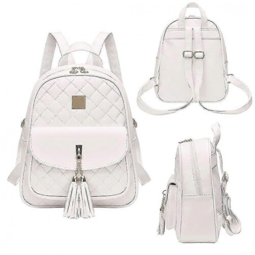 Women's Elegant Leather Backpack - 3 In 1 Casual Daypack Backpacks,white 2